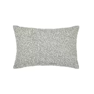 Zoffany Maze Coral Embroidered Cushion 60cm x 40cm, Silver