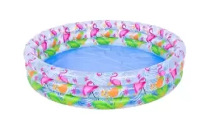 120 x 25cm Friendly Fun Flamingo Inflatable Three Ring Paddling Water Pool