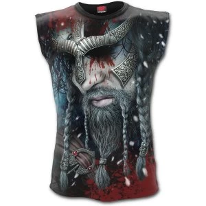 Viking Wrap Allover Sleeveles Sleeveles Mens Medium T-Shirt - Black