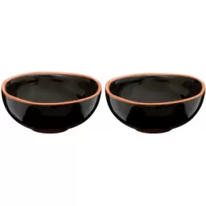 Calisto Black Glazed Mini Bowls - Set of 2 - Premier Housewares