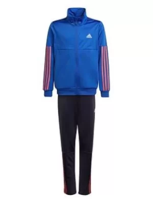 adidas Boys Team Tracksuit, Blue/Red, Size 9-10 Years