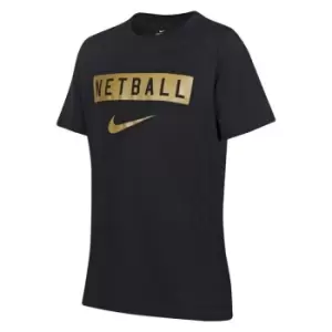 Nike England Netball Swoosh Top Junior - Black