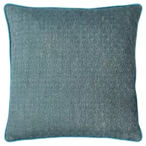 Blenheim Geometric Cushion Teal, Teal / 45 x 45cm / Polyester Filled