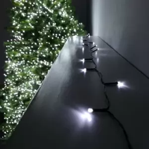 Premier Decorations Ltd - 600 LED 60m Premier Christmas Outdoor 8 Function Battery Timer Lights Cool White