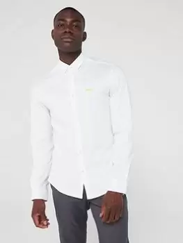 BOSS Biado_r Long Sleeve Regular Fit Shirt - White, Size L, Men