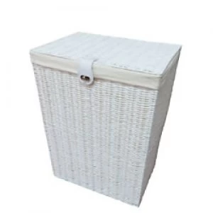 ARPAN Laundry Basket WB-9358-MWT Plastic White 48.6cm With Removable Lid M