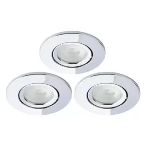 Spa Como LED Tiltable Fire Rated Downlight 5W Dimmable (3 Pack) Cool White Chrome IP65