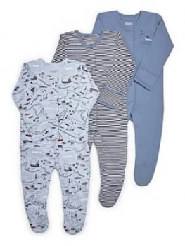 Mamas & Papas Nautical Sleepsuit 3 Pack Baby Boys