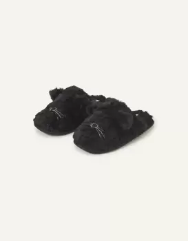 Accessorize Womens Cat Mule Slippers Black, Size: M