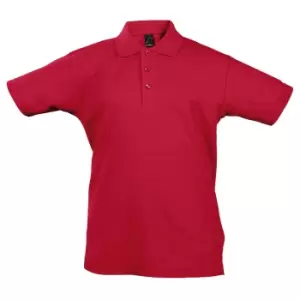 SOLS Kids Unisex Summer II Pique Polo Shirt (10yrs) (Red)