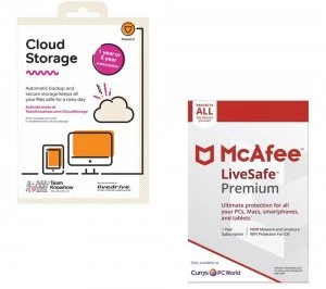 Mcafee LiveSafe Premium and Cloud Storage 2TB Backup Service Bundle