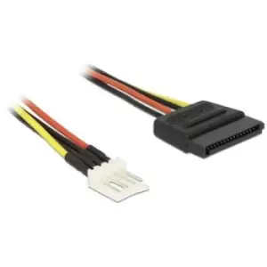 Delock Current Cable [1x SATA power plug - 1x Floppy plug 4-pin] 0.24 m Black, Red, Yellow