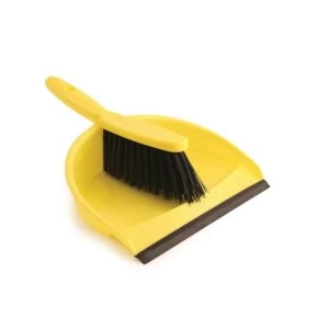 Dustpan And Brush Set Soft Bristles Yellow