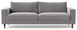Swoon Evesham Velvet 3 Seater Sofa - Silver Grey