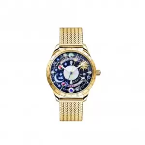 Cosmic Amulet Blue Dial Gold-Coloured Watch WA0403-264-207
