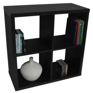 Techstyle Cube 4 Cubby Square Display Shelves / Vinyl Lp Record Storage Black