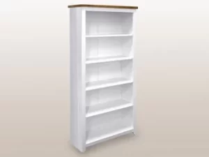Core Capri White and Pine Tall Bookcase Flat Packed
