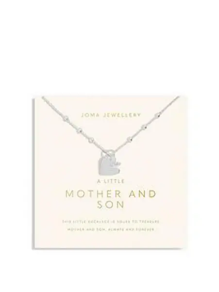 Mother's Day A Little Mother Son Silver Plated 46cm + 5cm Necklace 6927