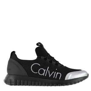 Calvin Klein Calvin Ron Mesh Logo Metallic Trainers - Black
