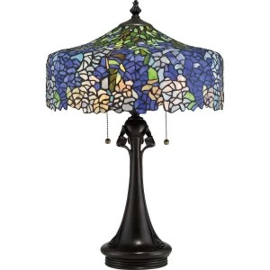 1 Light Tiffany Table Lamp - Bronze Finish, E27