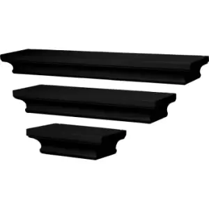 Black Floating Shelves - Set of 3 M&W - Black