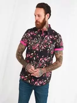 Joe Browns Fabulous Floral Shirt - Black Size M Men