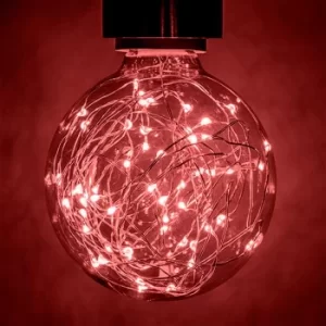 Prolite Globe LED Light Bulb G95 E27 1.7W Red Star Effect Funky Filaments