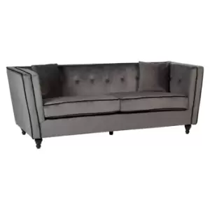 Olivia's Freya Grey Velvet 3 Seater Sofa