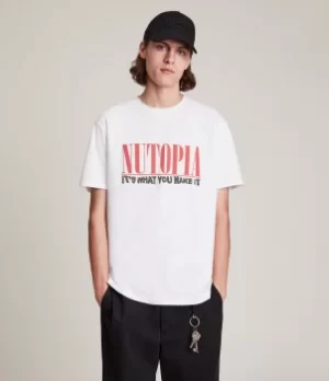 AllSaints Mens Ninety Crew T-Shirt, Chalk White, Size: XL
