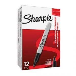 Sharpie 1985857 Fine Black Permanent Pen Pack of 12