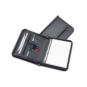 Office A4 Zipped Conference Ring Binder Capacity 20mm Leather Look
