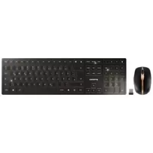 CHERRY JD-9100DE-2 Wireless, Radio Keyboard and mouse set German, QWERTZ Black