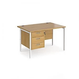 Dams International Maestro 25 Rectangular Home Desk with 3 Drawer Pedestal Wood White 1200 x 725 x 800 mm