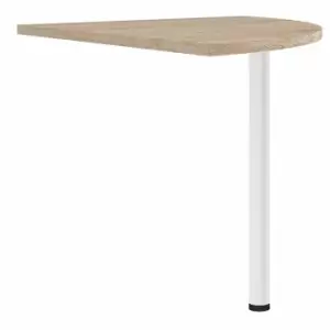 Prima Corner Desk Top In Oak Effect With White Legs