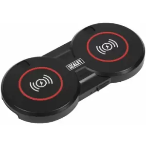 WCB4 Wireless Charging Base Double 5V-2A - Sealey