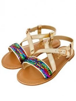 Accessorize Girls Rainbow Sequin Sandals - Multi