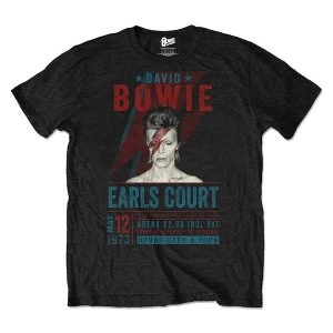 David Bowie - Earls Court '73 Unisex Small T-Shirt - Black