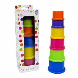 First Steps 6pc Colored Stacking Cups For Imaginative Play