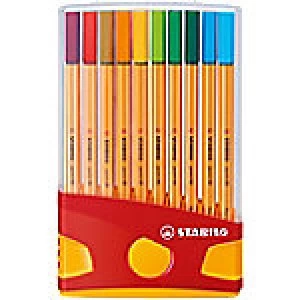 Stabilo Point 88 ColorParade Fineliner Fine 0.4mm Assorted Pack of 20