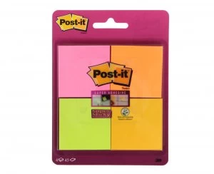Post It Super Sticky 47x47mm 45 Sheets Pack of 4 Assorted