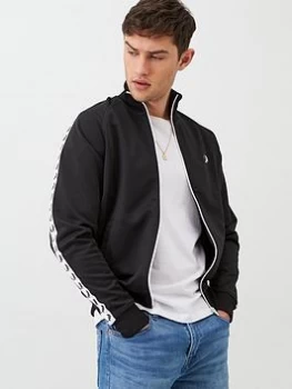 Fred Perry Taped Track Jacket - Black, Size L, Men