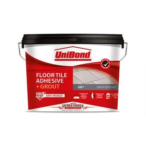 UniBond UltraForce Ready mixed Grey Tile Adhesive & grout 14.3kg