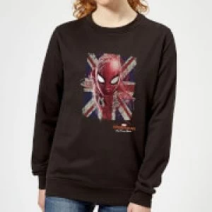 Spider-Man Far From Home British Flag Womens Sweatshirt - Black - 5XL