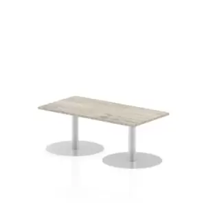 Italia 1200 x 600mm Poseur Rectangular Table Grey Oak Top 475mm High Leg
