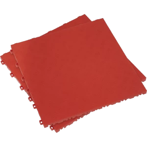 Sealey Anti Slip Polypropylene Floor Tile Red 400mm 400mm Pack of 9