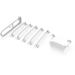 Nymas NymaPRO Exposed Fixing Grab Rails with Back Rest for Doc M Toilet Pack - White