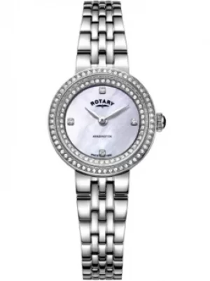 Rotary Ladies Kensington Mother Of Pearl Crystal Watch LB05370/41