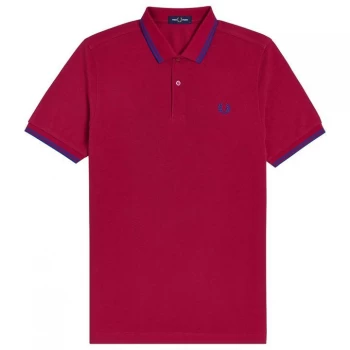 Fred Perry Short Sleeve Twin Tipped Polo Shirt - Red M78