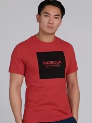 Barbour International Block Logo T-Shirt, Red Size M Men