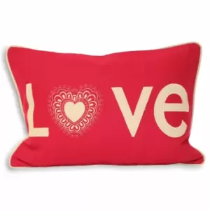Lovehearts Wool Blend Cushion Fuschia, Fuschia / 35 x 50cm / Cover Only